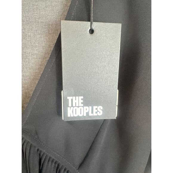 NWT The Kooples Black Pleated V-Neck Top Size XS $215 - Picture 6 of 10